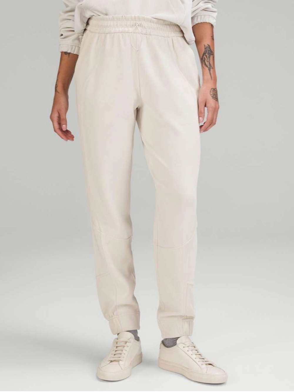 Lululemon Brushed Softstreme Ribbed High Rise Jogger White Opal Size 8